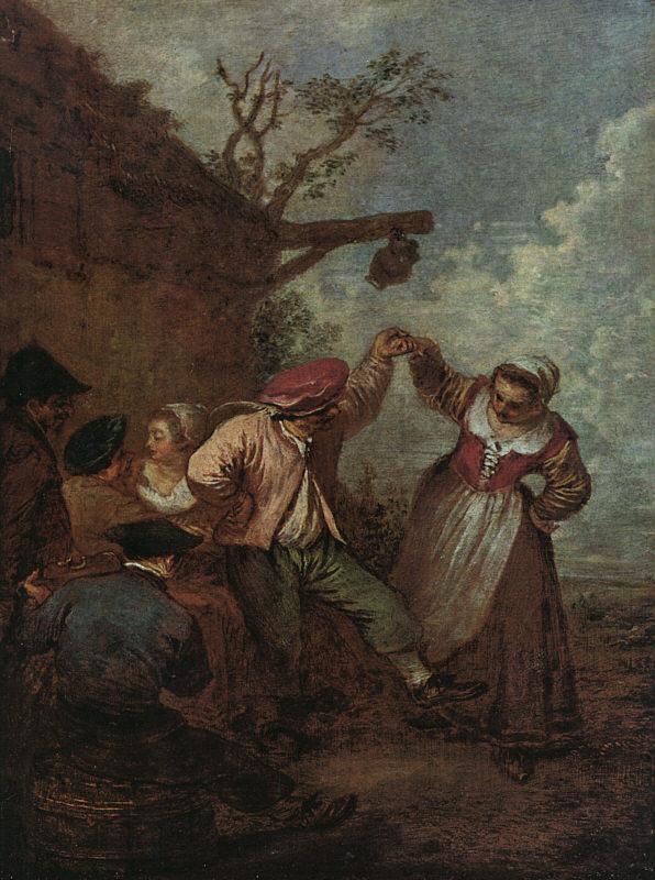 Jean-Antoine Watteau Peasant Dance Sweden oil painting art